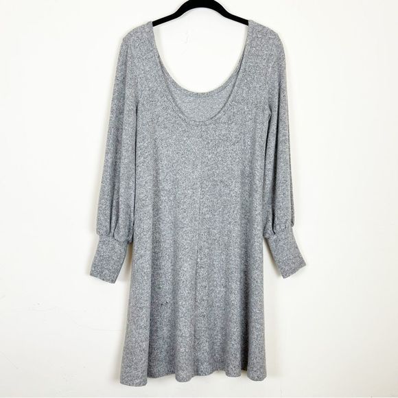 ASOS Scoop Neck Puffed Sleeve Shift Dress, Size 4 Grey - Picture 4 of 11